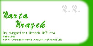 marta mrazek business card